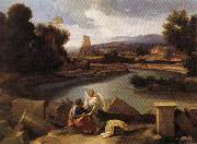 POUSSIN, Nicolas Landscape with Saint Matthew and the Angel china oil painting reproduction